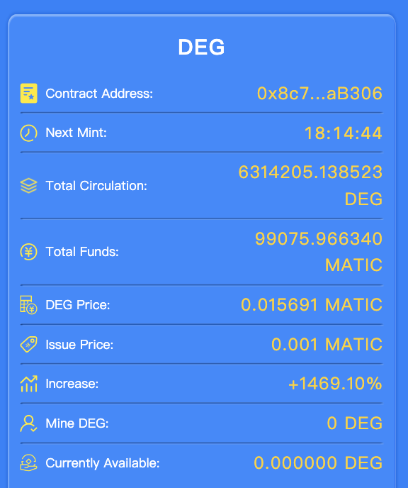 degcoin's tweet photo. The DEG spaceship swap and mint pool is about to reach 100,000 MATIC funds. 🎉🎉🎉 https://t.co/i9EWz4YP5K
