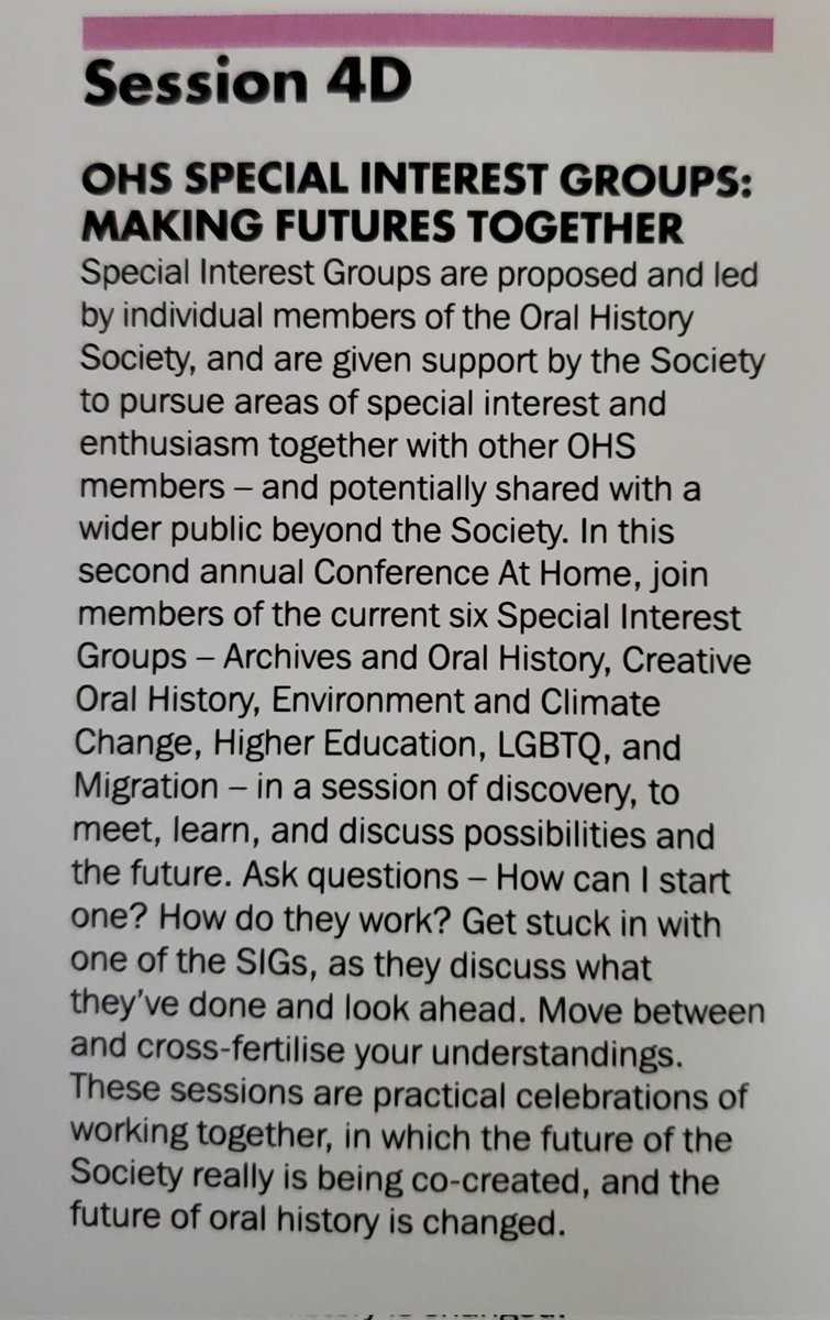 BL_OralHistory's tweet image. And do come to the Special Interest Groups drop in session later today. Session 4D at 5pm in Lecture Theatre 10!