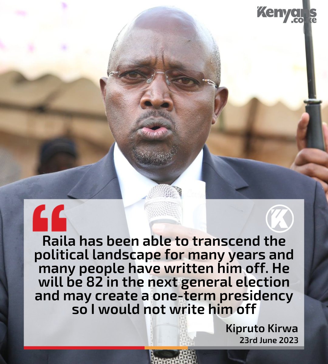 The second most popular Kalenjin after Ruto , kipruto Arap Kirwa had Just confirmed that Buda RAILA will be in the ballot in 2027

'Raila will be 82 in the next general election and may create a one-term presidency'~Kipruto

Rachel Ruto Miguna Dante Babu Owino Naivasha Sonko