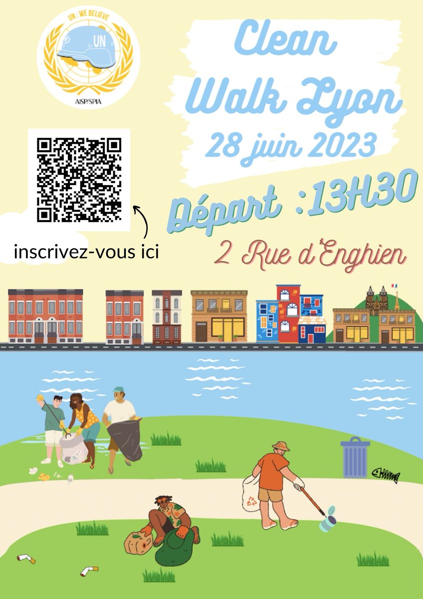 L'AISP-SPIA vous attend nombreux à sa Clean Walk qui se déroulera à Lyon le mercredi 28 juin 2023. 👟
Vous pouvez vous inscrire via le lien suivant : 
docs.google.com/forms/d/e/1FAI…