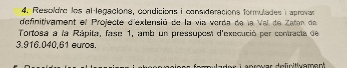 Avui al ple de la Diputació de Tarragona hem aprovat definitivament el projecte de la via verda de la Val de Zafán de Tortosa a La Ràpita. Molt contenta d'haver aconseguit fer realitat aquest nou actiu turístic, que a més connecta #Tortosa amb Vinallop i  el circuit ciclista.