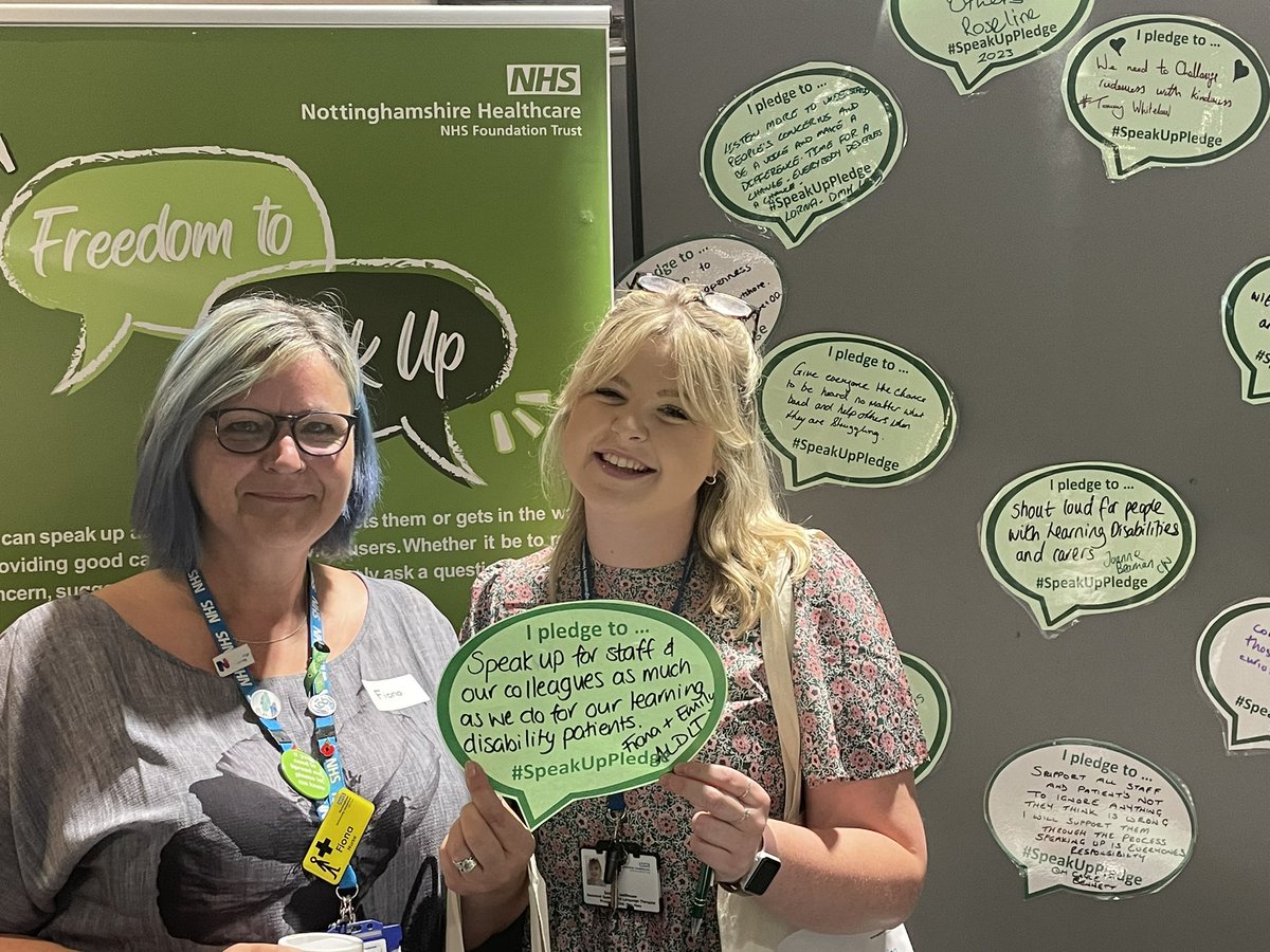 Our first pledge of the day from the lovely Fiona and Emily @NUH_Ldlt 💚 @NottsHealthcare @NatGuardianFTSU #NottsLDcon