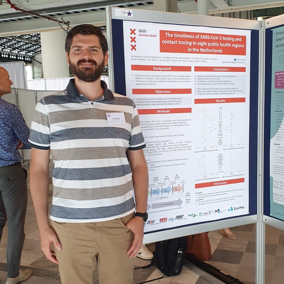 GGDAmsID's tweet image. In a study with 9 Dutch Public Health Services, we found that potential impact of contact tracing for #COVID19 was low, and vulnerable groups were more likely to experience delay⌚️. Better use of digital tracing could ⬇️reduce delays in the future.
Jizzo Bosdriesz at #WEON2023