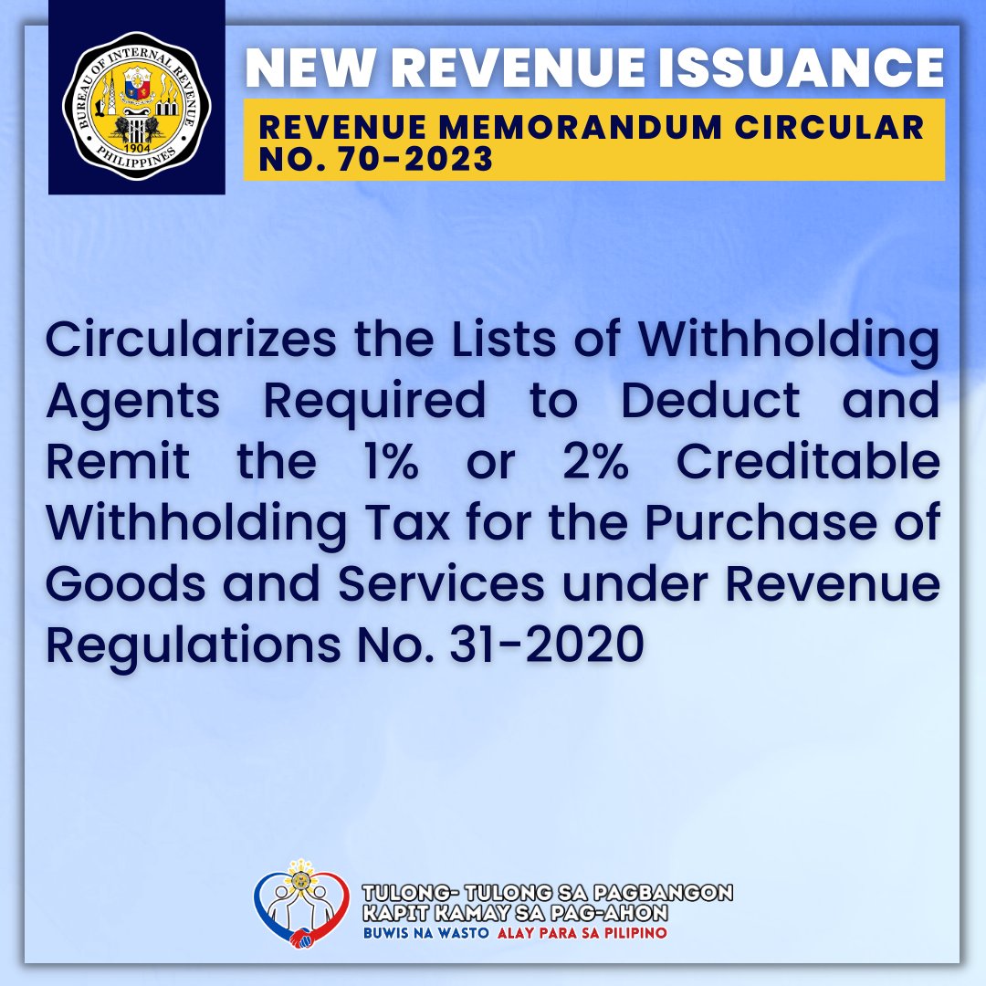 birgovph on Twitter "RMC702023 Circularizes the Lists of Withholding