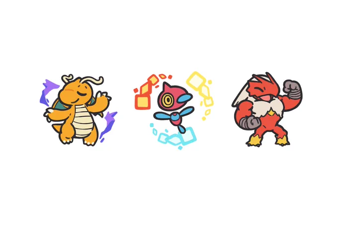 Some old Pokemon ko-fi commission remakes.