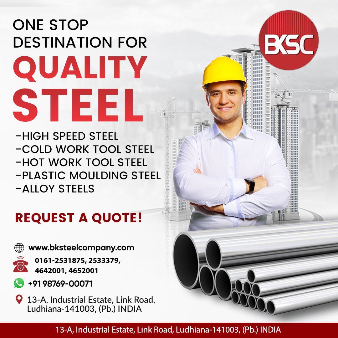 bksteel_company's tweet image. ONE-STOP DESTINATION FOR QUALITY STEEL
 HIGH-SPEED STEEL
 COLD WORK TOOL STEEL
 HOT WORK TOOL STEEL 
PLASTIC MOULDING STEEL 
 ALLOY STEELS

#highspeedsteel #coldworktoolsteel #hotworktoolsteel #plasticmoldingsteel #alloysteels #steelproperties #steelgrades #steelapplications