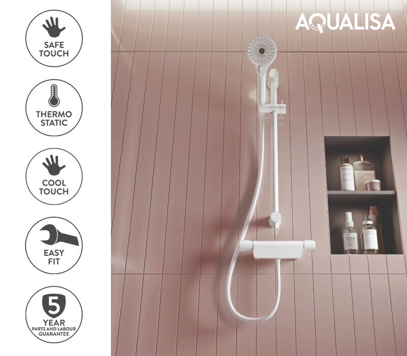 The Midas 220 shower range in Matt White from @AqualisaShowers is ideal for the modern bathroom, with safety features such as safe touch controls & a temperature override button are perfect for a family bathroom. Available in Chrome, Matt Black & Matt White.