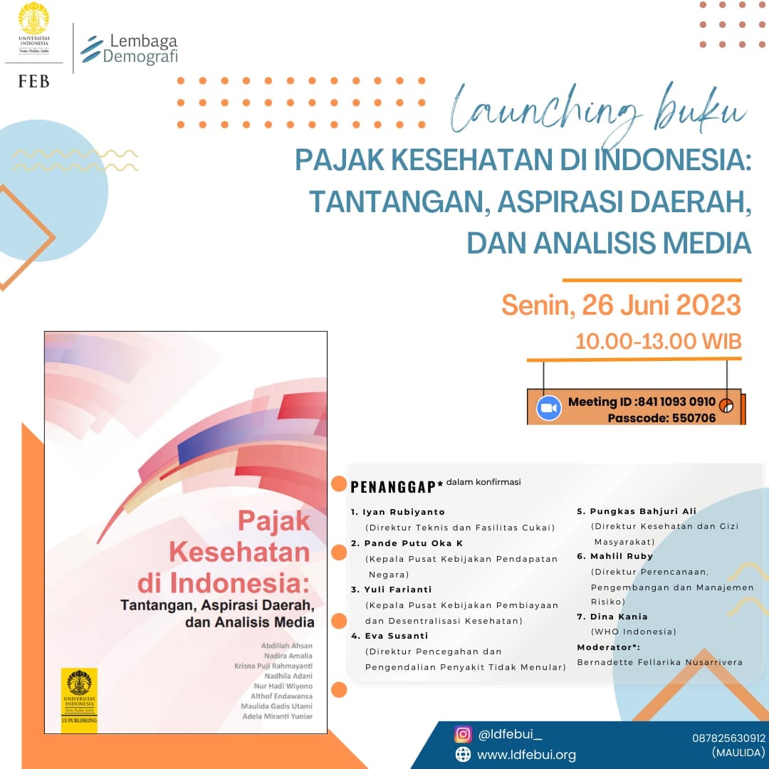 ahsanov's tweet photo. 📜Launching Buku "Pajak Kesehatan di Indonesia: Tantangan, Aspirasi Daerah, dan Analisis Media" 📜 https://t.co/An5cI3L1nt