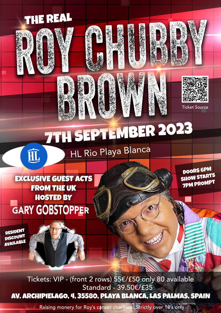LANZAROTE Thursday 7th September 2023 👇🏽👇🏽👇🏽👇🏽👇🏽👇🏽👇🏽👇🏽👇🏽👇🏽
ticketsource.eu/gapcanaries