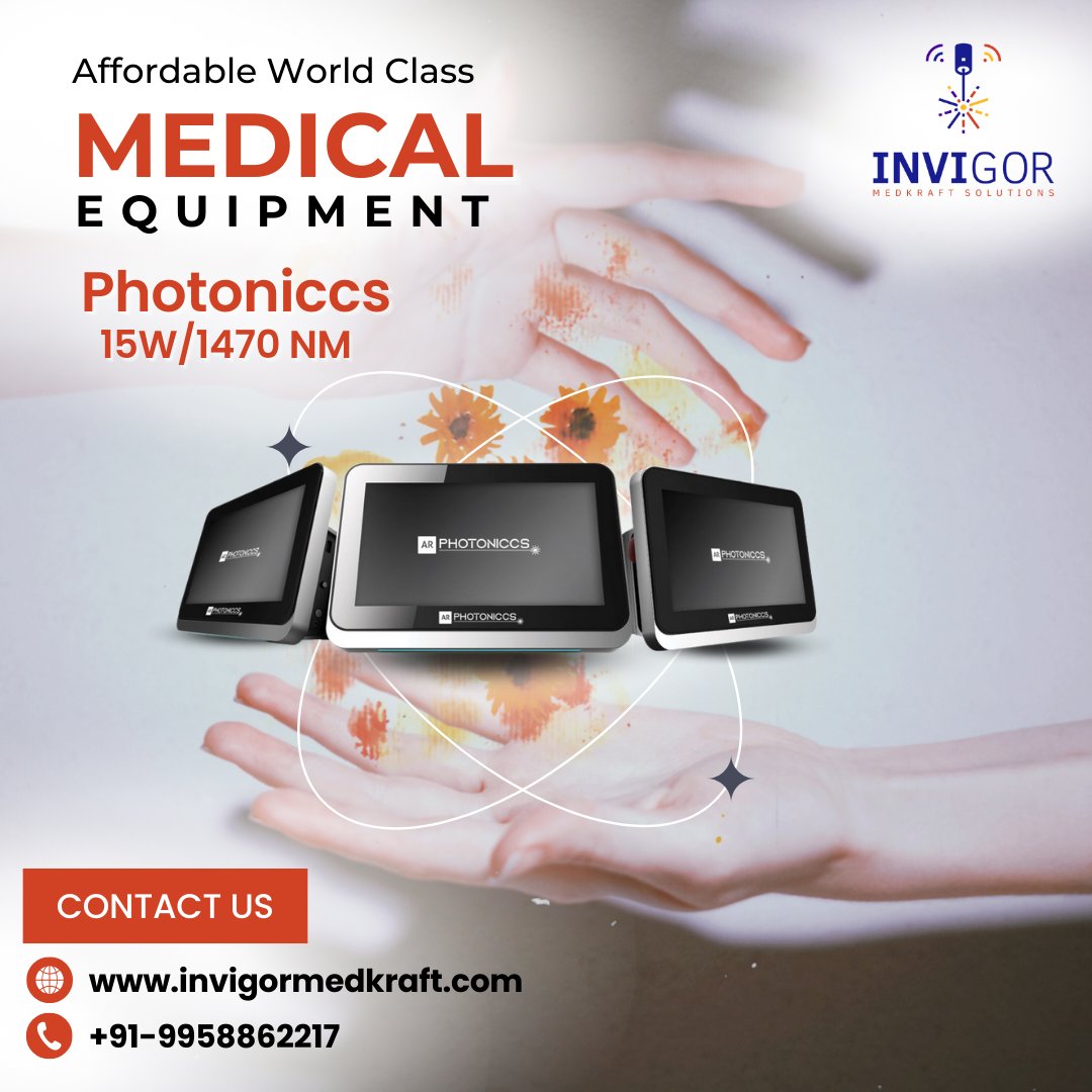 Contact us today for more information!
𝐂𝐚𝐥𝐥 𝐚𝐭: +91-9958862217
𝐕𝐢𝐬𝐢𝐭 𝐚𝐭: invigormedkraft.com

#Photoniccs #diodelaser #technology #India #medicalequipment #medicaldevices #medical #medicalsupplies #medicaltechnology #medicalsupply #surgicalinstruments #hospital