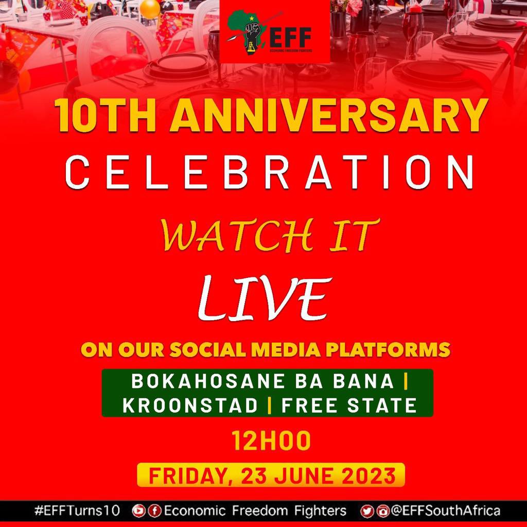 Economic Freedom Fighters on X: Happening Today The EFF
