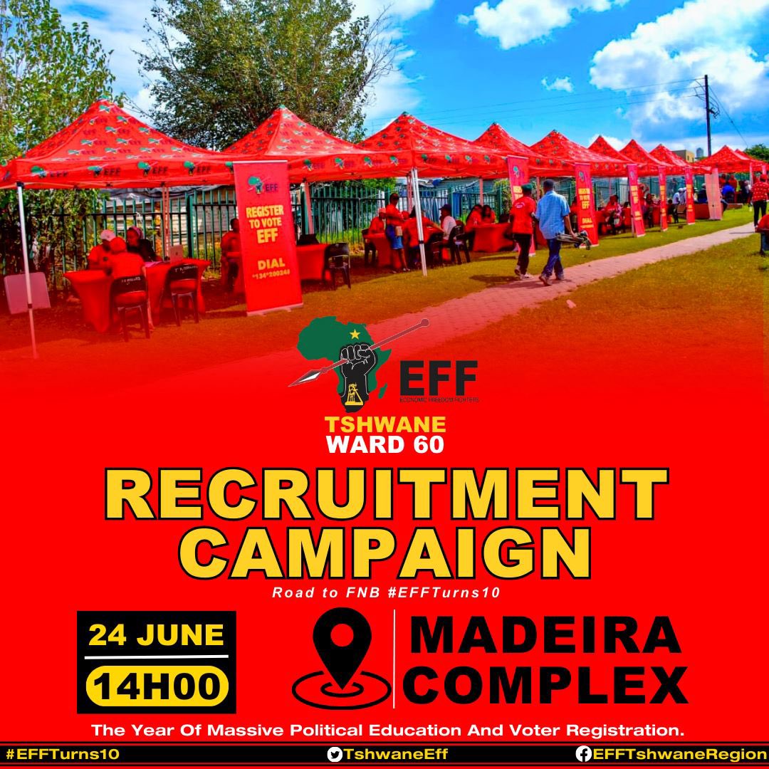 TshwaneEff's tweet photo. #EFFVOTERREGISTRATION 📍 https://t.co/9tivXV2iyw