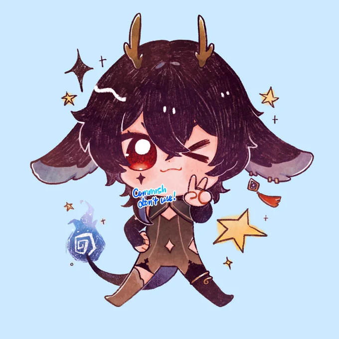 Recent comms! (guess who pre ordered a marius nendo )  #ArtCommission #commisionsopen #Vtuber #chibi