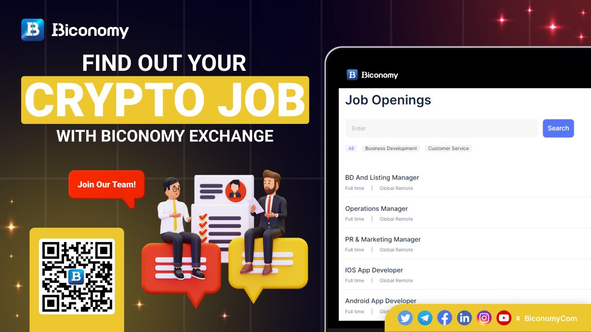 🚀JOIN #BICONOMY TEAM 👍

#BiconomyExchange IS HIRING!🚀

If you're passionate about #blockchain technology, #cryptocurrencies, and want to be part of a cutting-edge exchange, this is your chance!🔥

Check out the available opportunities👇
biconomy.com/careers

#Cryptojobs
