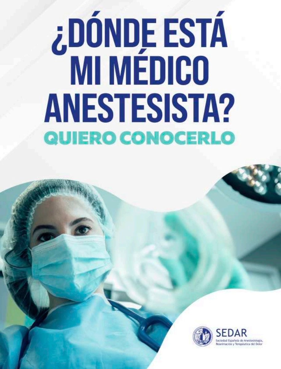 Curro Miralles (@curromir) on Twitter photo #orgullosodeseranestesista @SEDAR <a href="/Docencia_SEDAR/">Docencia_SEDAR</a> . ¿DÓNDE ESTÁ MI MÉDICO ANESTESISTA? QUIERO CONOCERLO….
Esta es la pregunta que debes hacer antes de una intervención que requiera anestesia o sedación. Por la mayor seguridad para el paciente.
medicosypacientes.com/sites/default/… #orgullosodeseranestesista @SEDAR <a href="/Docencia_SEDAR/">Docencia_SEDAR</a> . ¿DÓNDE ESTÁ MI MÉDICO ANESTESISTA? QUIERO CONOCERLO….
Esta es la pregunta que debes hacer antes de una intervención que requiera anestesia o sedación. Por la mayor seguridad para el paciente.
medicosypacientes.com/sites/default/…