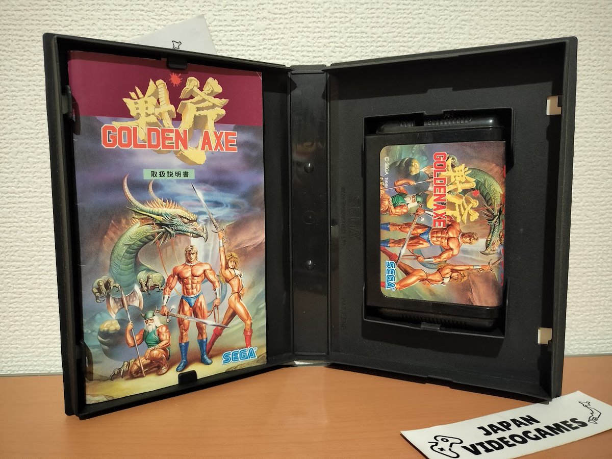 A barbarian, a dwarf and an amazon trying to set free the land of Yuria from the evil menace of Death Adder. 
A classic game in SEGA and Megadrive line-up.

(MD) Golden Axe 
japanvideogames.store/product/md-gol… 

#megadrive #sega #goldenaxe #retrogames #RETROGAMING #videogames