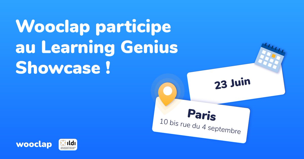 wooclapFR's tweet photo. 🚨@Wooclap participe aujourd’hui au Learning Genius Showcase avec notre WOOFANTASTIQUE Charlotte Faure , Marketing Manager chez Wooclap ! 🥰
Merci @ILDIconseil 🤩
#LearningGeniusShowcase #ILDI #WOOCLAP https://t.co/kRpQAp99CV