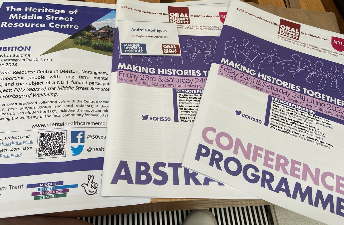 Very excited to attend the oral history society conference - Making Histories Together #OHS50. The event is about to start 🥰