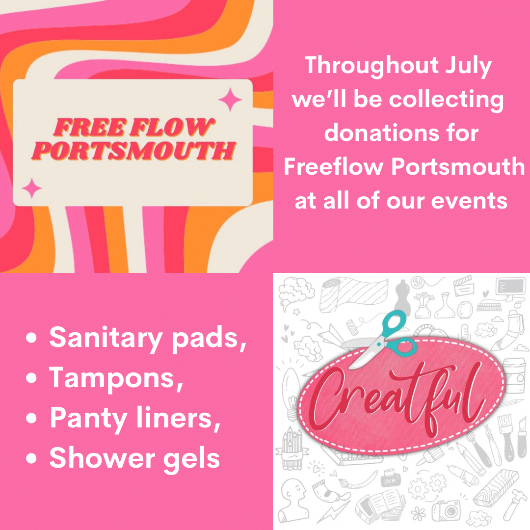 CreatfulCIC's tweet image. Throughout July I’ll be collecting donations for @freeflowportsmouth at all of our events

#creatful #communityinterest #communityovercompetition #bizbubble #mindfulcreativity #createtoconnect #volunteeruk #mentalhealthsupport #havant #portsmouth #waterlooville #periodpoverty