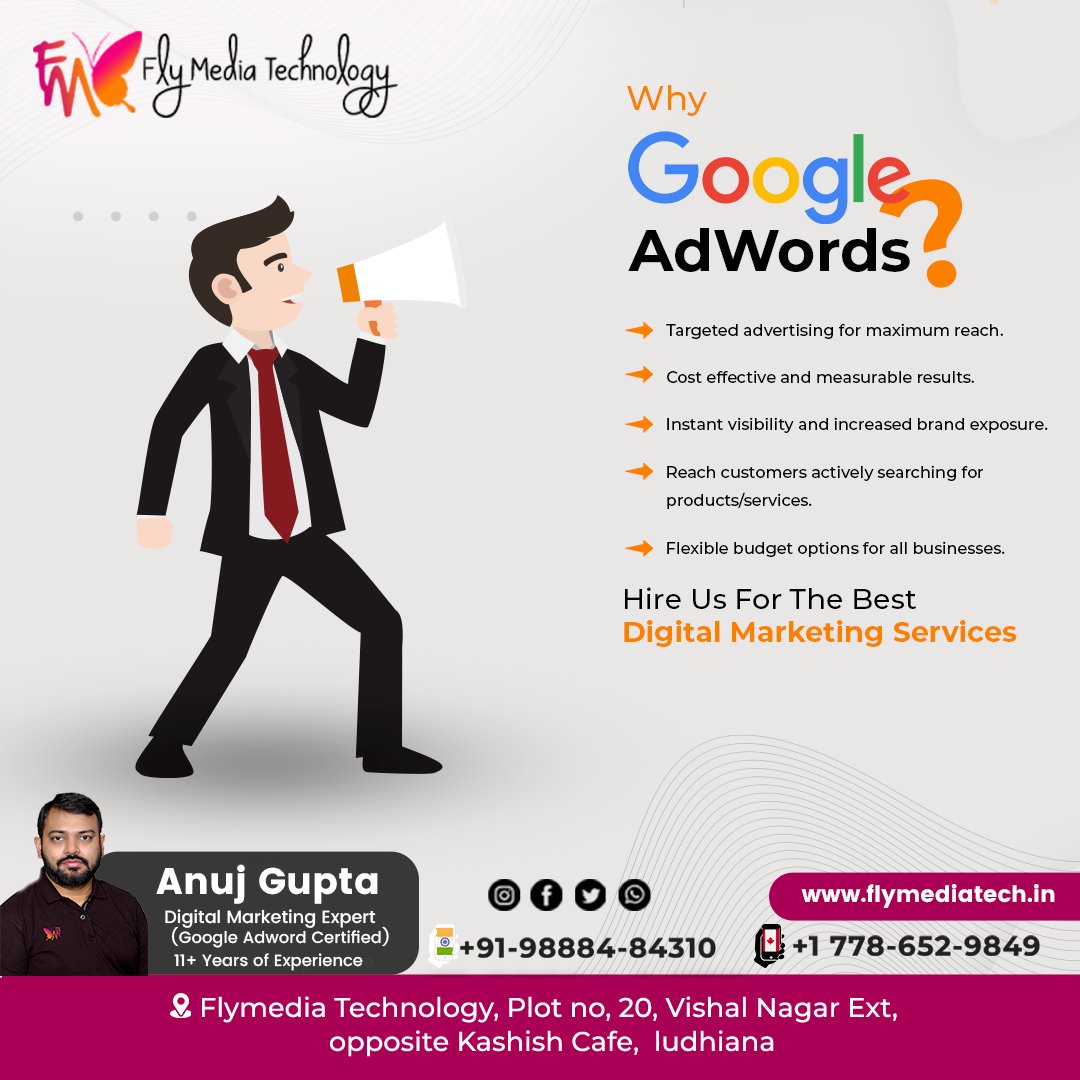 Get the most out of your digital marketing budget with Google AdWords. We'll help you create a campaign that's right for your business and your budget.

#flymediatechnology #googleadwords #digitalmarketing #marketing #advertising #business #entrepreneur #startup #smallbusiness