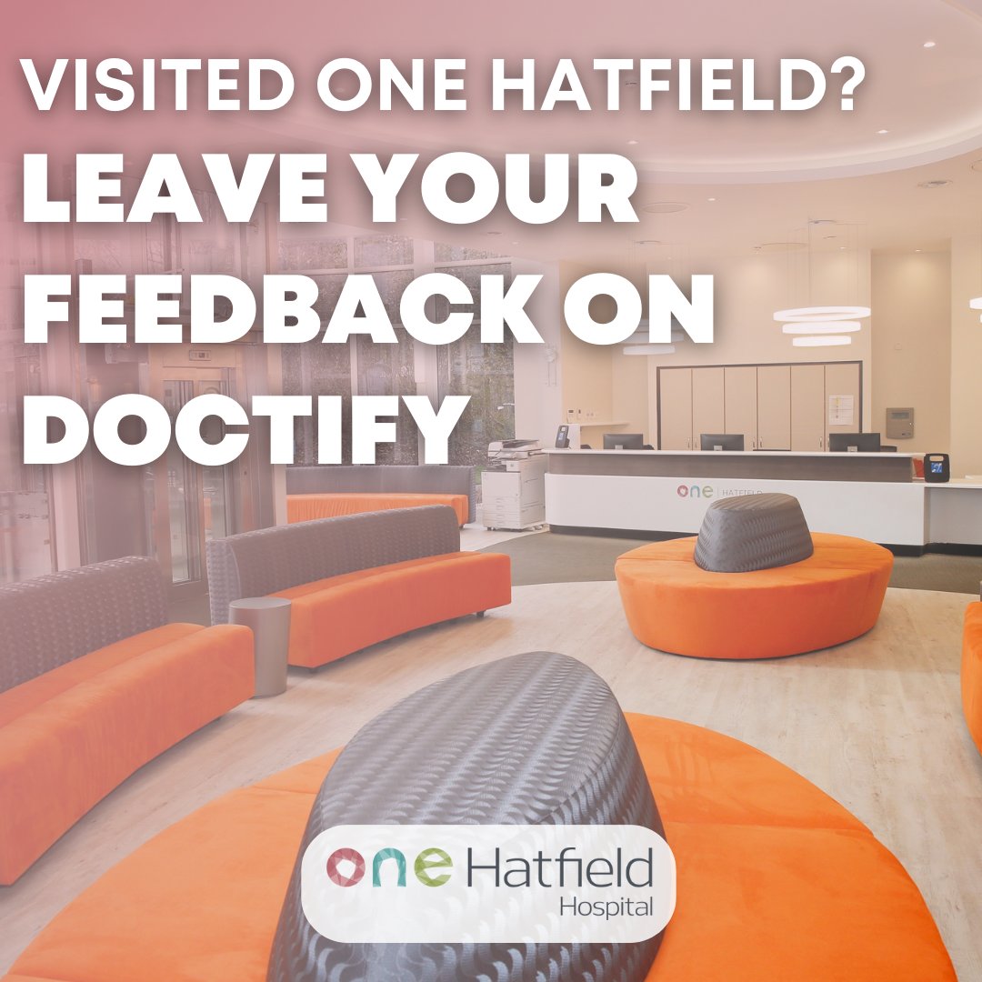 OneHatfield's tweet image. Have you recently visited One Hatfield Hospital? Why not share your experience by leaving us a review on Doctify? 💙

#doctify #onehatfieldhospital #onehealthcare