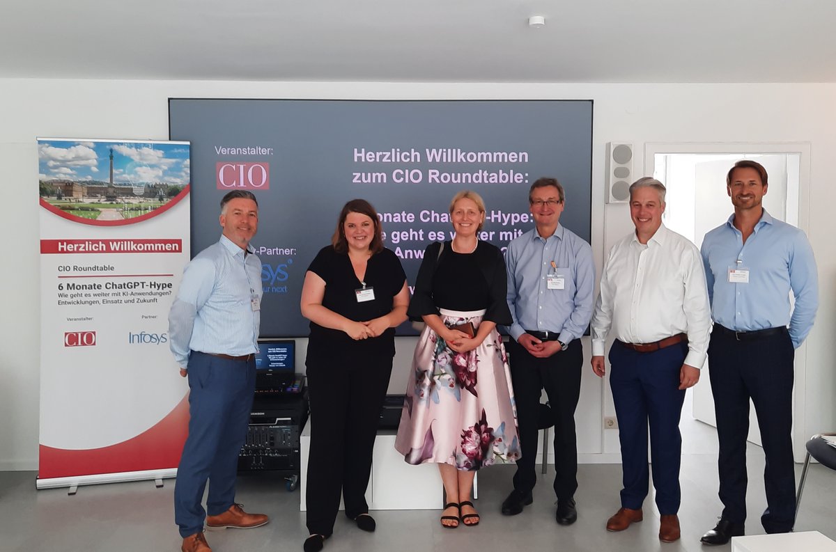 Yesterday we conducted a CIO Roundtable titled “6 months ChatGPT: Science or Fiction” in Stuttgart, Germany, together with CIO Magazine. Find out more about AI at Infosys: infy.com/3JtMiCh
#InfosysGermany #CIOMagazine #CIORoundtable