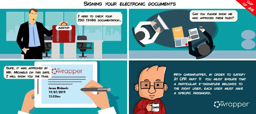 Signing your electronic documents buff.ly/2kY1pvz #documentation #electronicdocumentation #eQMS #21CFRpart11 #ISO #FDA #esignature #sign #qualitymanagementsystem #documentmanagement #quality #qms #cupofjoe