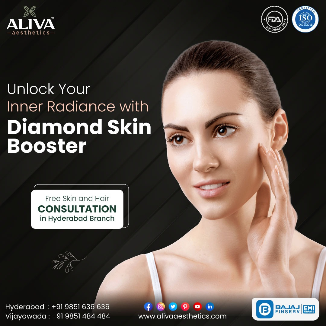 #SkincareGoals #DiamondSkinBooster #skin #skincare #skintan #tanning #acne #acnescar #women #men #skincareproducts #skincareroutine #skincarelover #antiaging #lasertreatments #cosmetologist #hyderabad #vijayawada #aesthetics #hair #haircare #alivaaesthetics