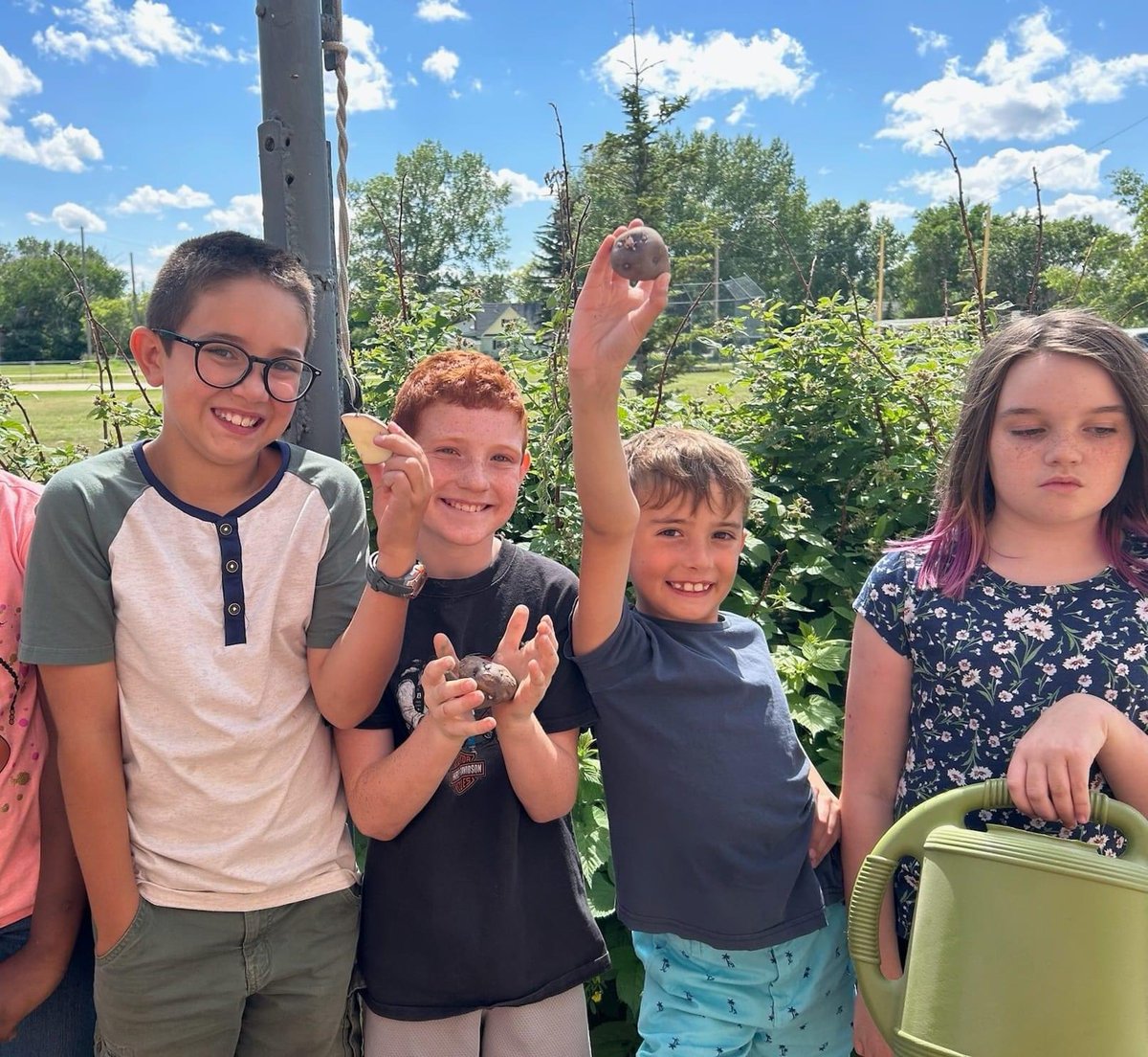 Grade 3 students getting ready to plant potatoes in our school garden! Learningandgrowing