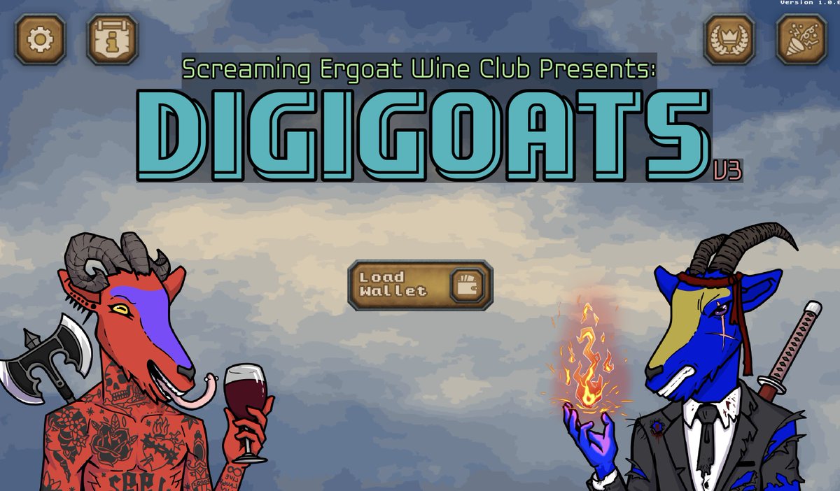 ERGoatWineClub's tweet photo. Digigoats V3 1.0.0 is LIVE!

This has been a long time coming and I want to thank everyone for their support and patience. 

Download the game here:
https://t.co/FAGymGEuez

Grab an Ergoat NFT here:
https://t.co/4GcklgufKj

We will have some giveaways later this and next week! https://t.co/aGdDnTnmTX