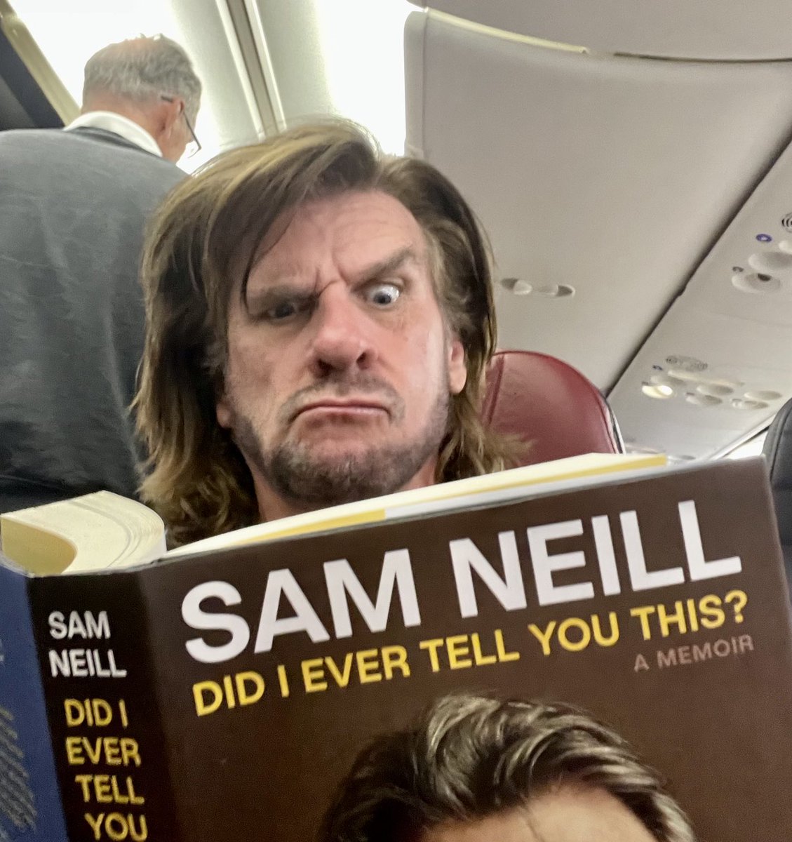 My friend and rock’n’roll hero @TexPerkins is reading the book. His review - It’s ‘ TOTALLY Sam Neill ‘.