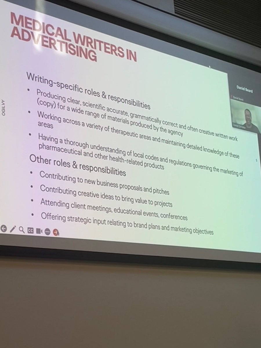 SarahValko's tweet image. Great insights into the roles and responsibilities of a “Medical Writer” at Ogilvy Health Australia from @DOmileke
#SBSPIndustryCareersDay
