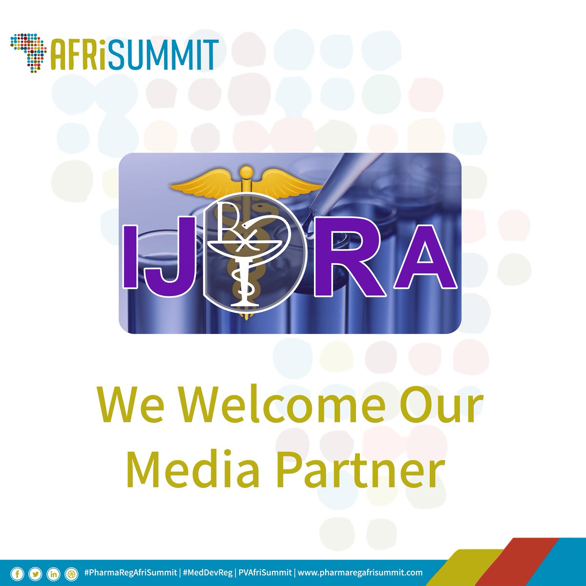 AfriReg's tweet photo. We are thrilled to announce that the International Journal of Drug #RegulatoryAffairs (#IJDRA) has joined us as our #media #partner for #AfriSummit 2023!
For more information, please visit: https://t.co/uIBFeWhRCm
#PharmaRegAfriSummit #MedDevReg #PVAfriSummit https://t.co/T1kutfNnoo
