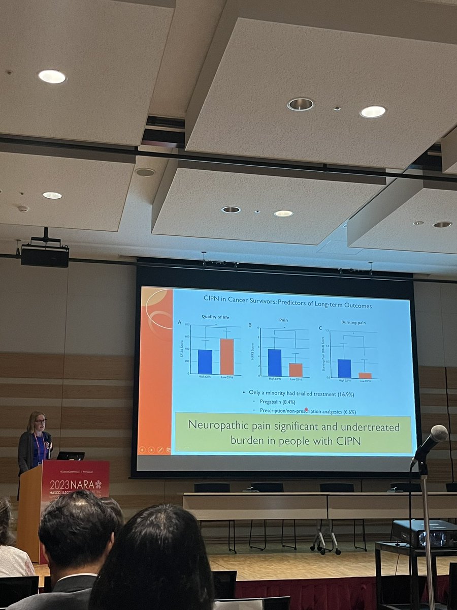 Jacqui Scott (@jacquiscott0) on Twitter photo A great talk by <a href="/zannaspark/">Susanna Park</a> talking about the impact of neuropathic pain in people experiencing #CIPN, and the importance of understanding neuropathic pain in order to optimise treatment strategies!
#MASCC23 A great talk by <a href="/zannaspark/">Susanna Park</a> talking about the impact of neuropathic pain in people experiencing #CIPN, and the importance of understanding neuropathic pain in order to optimise treatment strategies!
#MASCC23