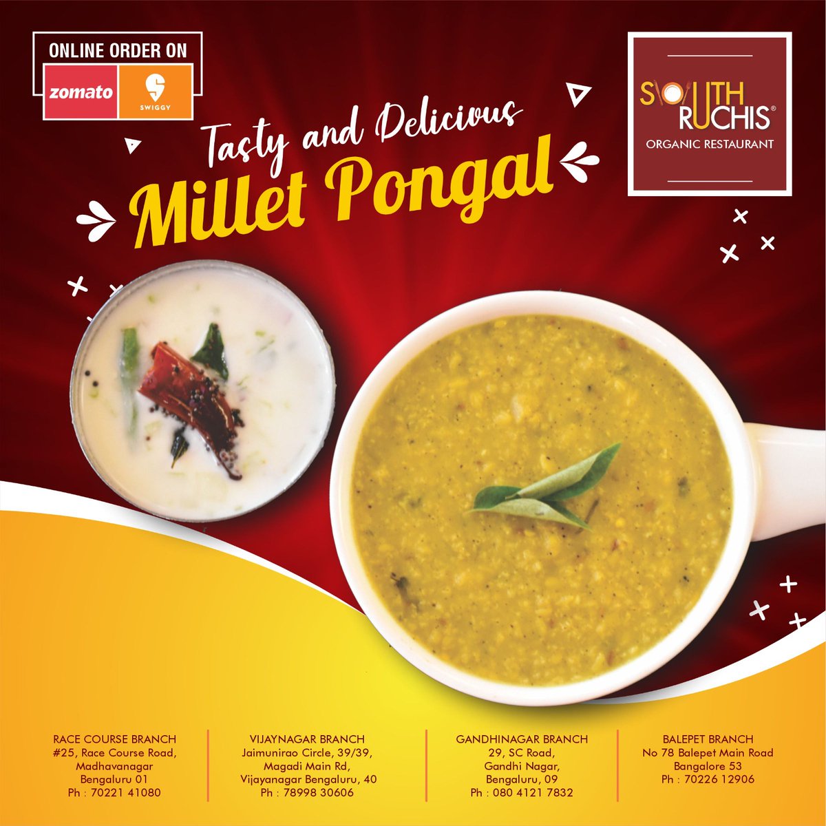 RuchisSouth's tweet photo. Dive into a bowl of warm, creamy goodness, crafted with the goodness of nutrient-rich millets. This delightful dish combines the flavors of freshly roasted millets, aromatic spices, and a delightful medley of lentils. 🌿🌶🍛 https://t.co/q7rc3R9zSz