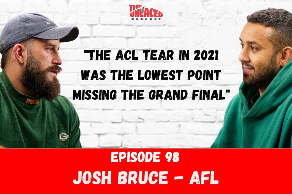 Josh Bruce exemplifies resilience across the AFL after fighting through trades to two different clubs and various serious injury setbacks including an ACL tear in 2021 which led to missing the Grand Final. LISTEN & WATCH >> bit.ly/Josh_Bruce_Hon… #AFL #TheUnlacedPodcast…