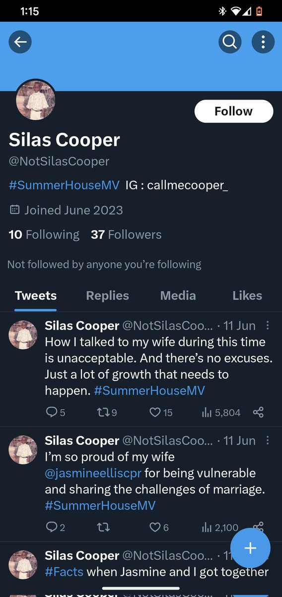I've noticed Silas has deleted some tweets from the only live recap of Summer House Martha's Vineyard, and has not been back on since. I think it's gonna get worse on the finale guys, cos this week's episode did not serve him any good.
