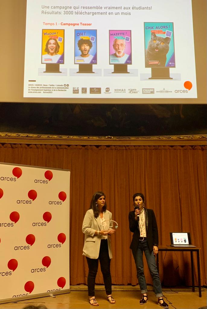 marion_loriot's tweet image. 🙏Merci à @ARCES_News pour ce séminaire riche ET pour ce prix qui est le résultat du travail d'équipe !
➡️ Campagne de lancement et de promotion de l'application mobile de nos étudiants.
👏 Bravo à toute l'équipe com de @LeMansUniv
#lacomestunmetier #comesr