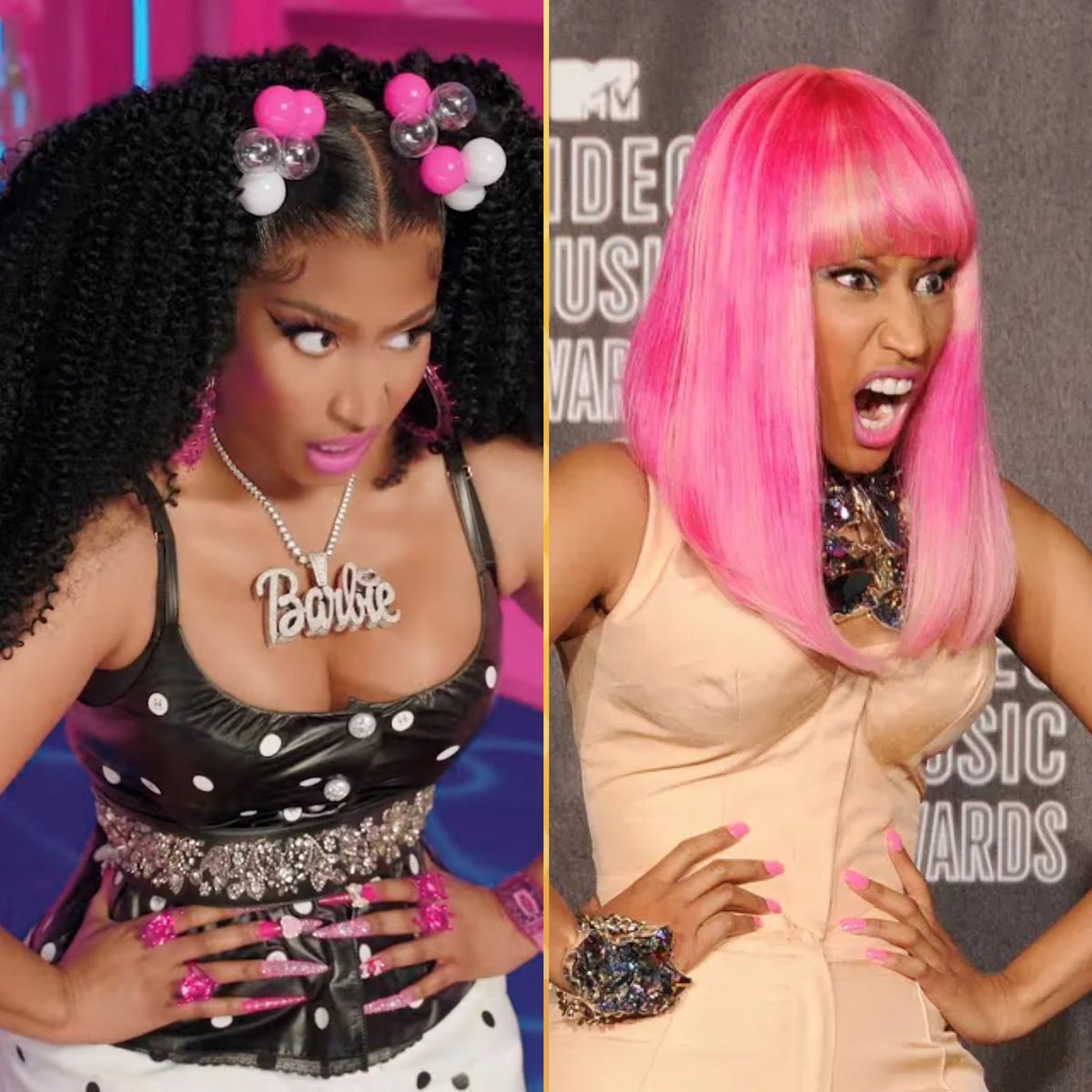 Nicki Minaj channels her alter-ego Roman in the “Barbie World” music video.