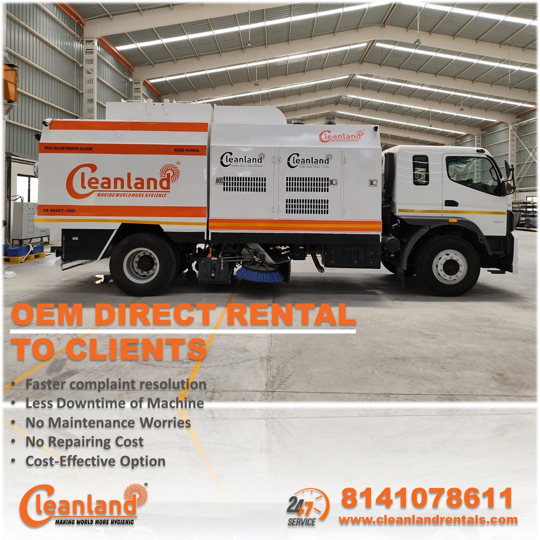 OEM DIRECT RENTAL TO CLIENTS

#Cleanlandrentals #MakingWorldMoreHygienic 
#HireSweeperTruck #StreetCleaning #HeavyDutyCleaning #IndustrialCleaning #CommercialSweeping #MunicipalServices #PowerSweeping #RoadCleaning #ParkingLotCleaning #OutdoorCleaning