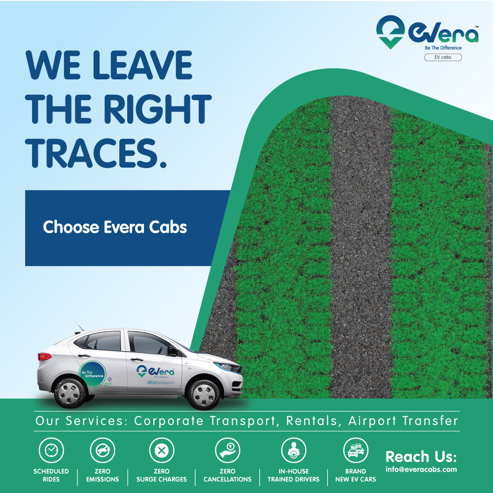 Choose Evera Cabs for an eco-friendly car service that leaves the right traces behind. 🌎
@e_prakriti 
#ReliableRide #zeroemissions #nopollution #ElectricCabs #airporttaxi #saveearth #cabservice #electriccars #goelectric