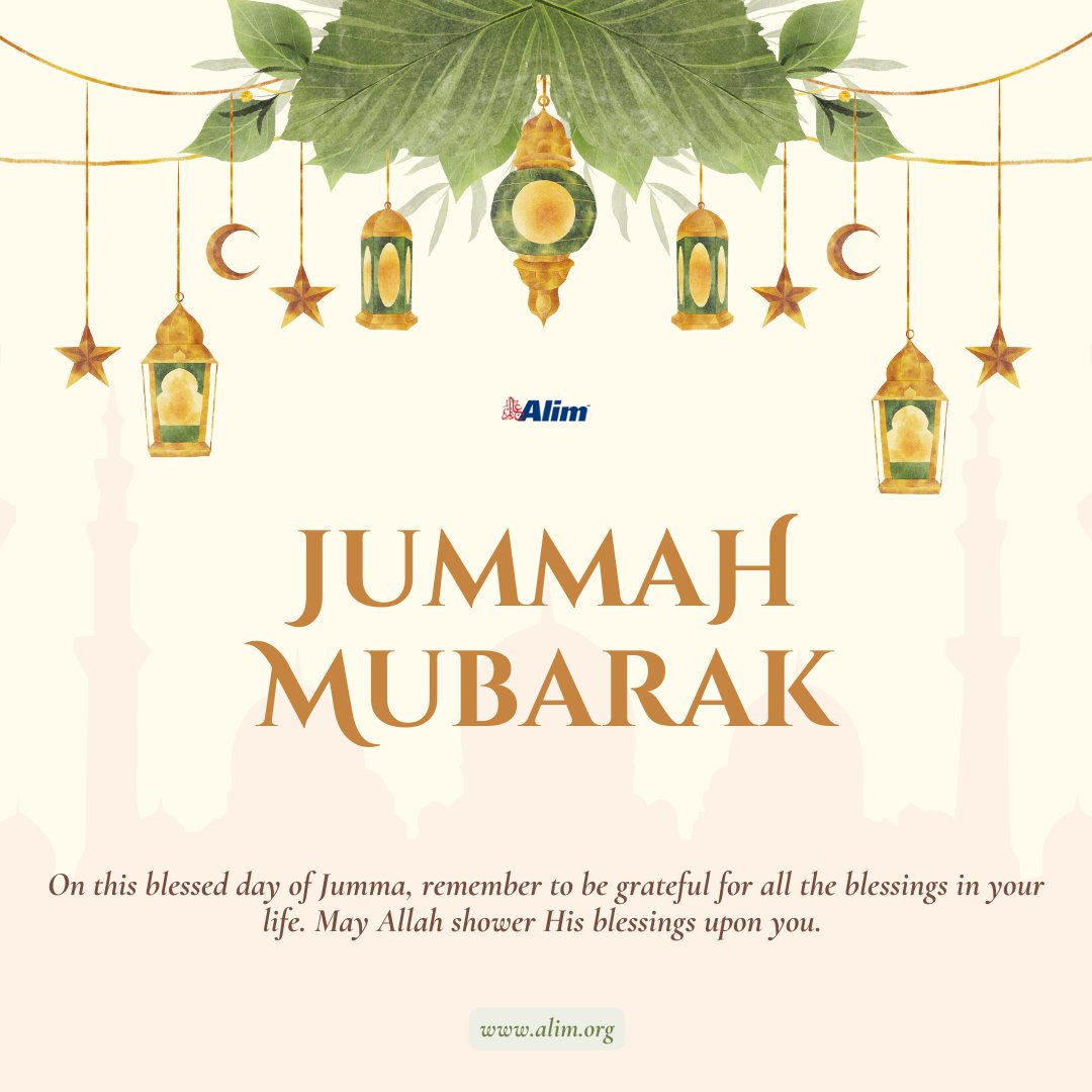 Jumma Mubarak! May you have a blessed Friday. 
On this day, Muslims gather in mosques to perform the Jumma prayer, listen to the sermon (khutbah), and engage in acts of worship and remembrance of Allah. 
alim.org
#JummaMubarak #Friday #Jummah #FridayReminder #surah
