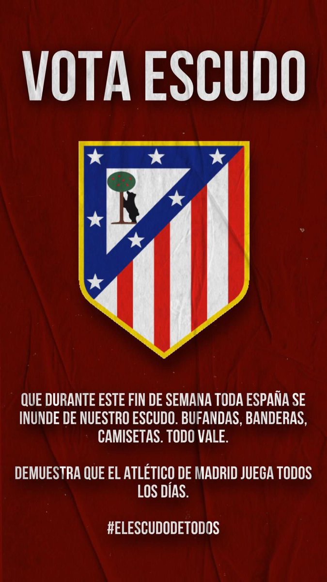 Este finde, desde hoy, poneos guapos...
Gracias eternas, a todos los que, de verdad, nunca dejaron de creer.
¡Fuerte la voz! #AtletiFechaReferéndum
#ElEscudoNoSeToca
#VotaEscudo.