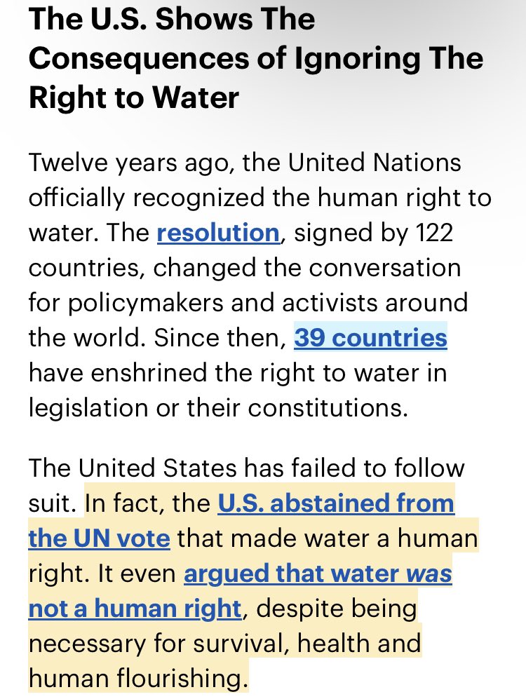 RevBlackNetwork's tweet photo. US abstained on UN vote making WATER a human right https://t.co/nYy3EBwjGq