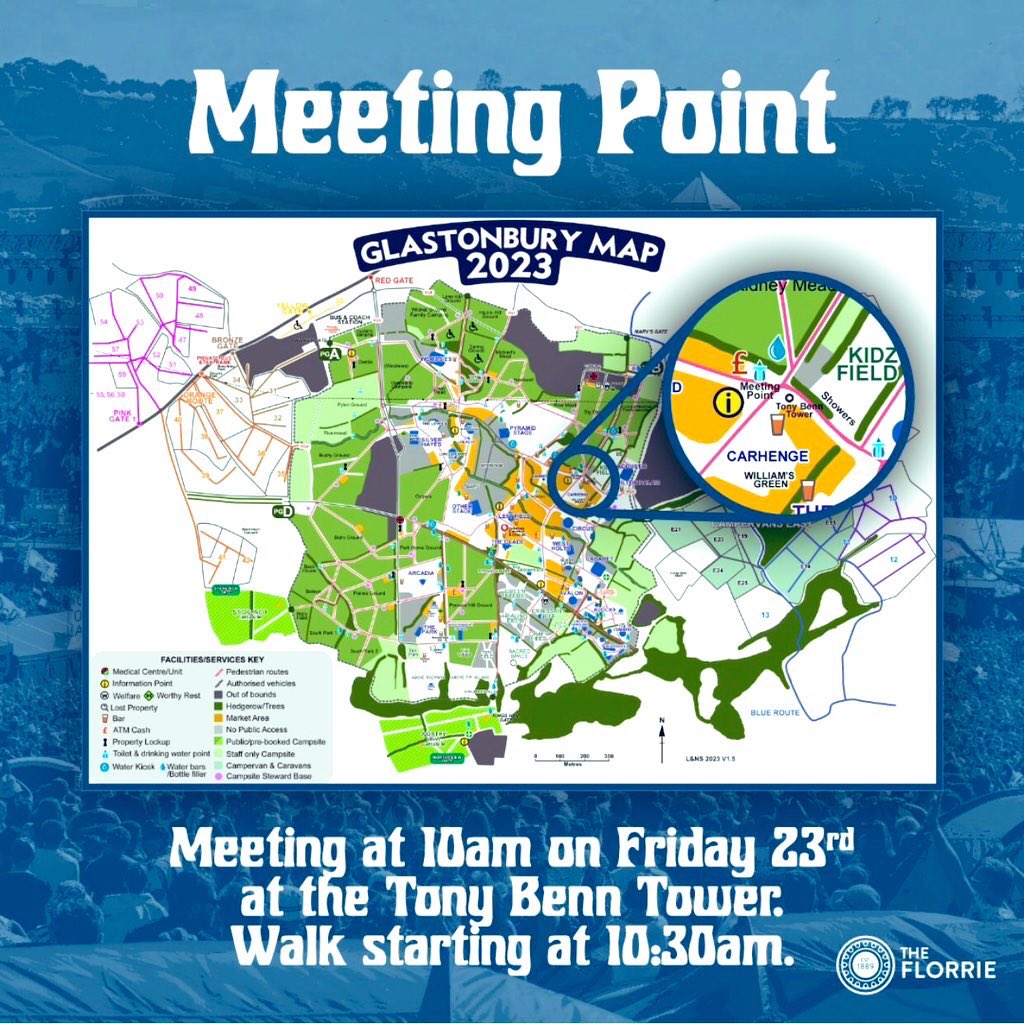 Don’t forget, if your <a href="/glastonbury/">Glastonbury Festival</a> <a href="/TIZZTHERED1/">TIZZTHERED-</a> is organising <a href="/WalkFlorrie/">Florrie Mens Well Being Walk</a> this morning from 10.30. 

If you feel like meeting up for a walk &amp; talk with like minded people he’ll be at the #TonyBennTower

And just like <a href="/glastonbury/">Glastonbury Festival</a> the walk is all inclusive. #NeverAlone