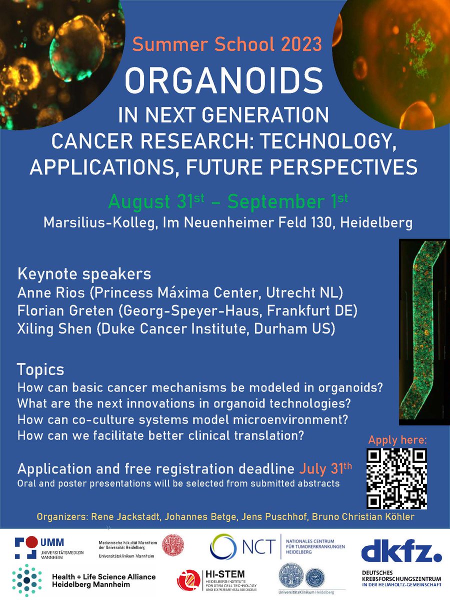 Fantastic event! “Summer School: #ORGANOIDS in next generation #cancer research” at Marsilius Kolleg @MKolleg, organized by researchers @DKFZ @uniklinik_hd @unimedizinma, co-funded by Health + Life Science Alliance #Heidelberg #Mannheim