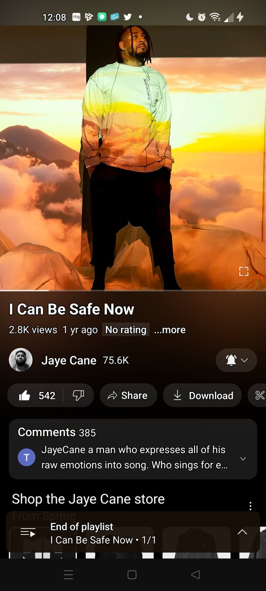 Always in the mood for Jaye Cane.  Love his music and motivational/inspirational words. Can't wait for more music to be put out.  Subscribe to his Twitter.  He will bless you from time to time.   #SUPERFAMILY