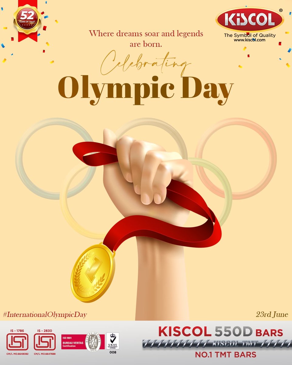 Sport Transcends Borders, Olympic Day Connects Hearts. 
World Olympic Day       

 #tmtbars #kiscoltmtbars #kiskiskiscol #housing #reliabletmt #construction #safeguard #lonlasting #bendability #dreamhouse #TMTbar