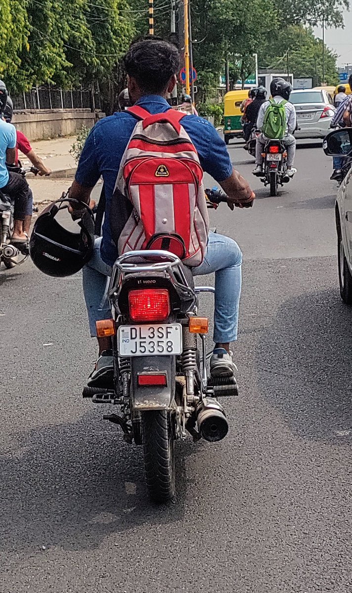 KanishkRohilla's tweet photo. @DelhiPolice, kindly take the necessary action against this biker, who was rushing his bike without a helmet.

I and two three other vehicles would have rammed into each other due to him.

Location: near moolchand flyover, New Delhi.

@dtptraffic https://t.co/DrS7Vta7Z4