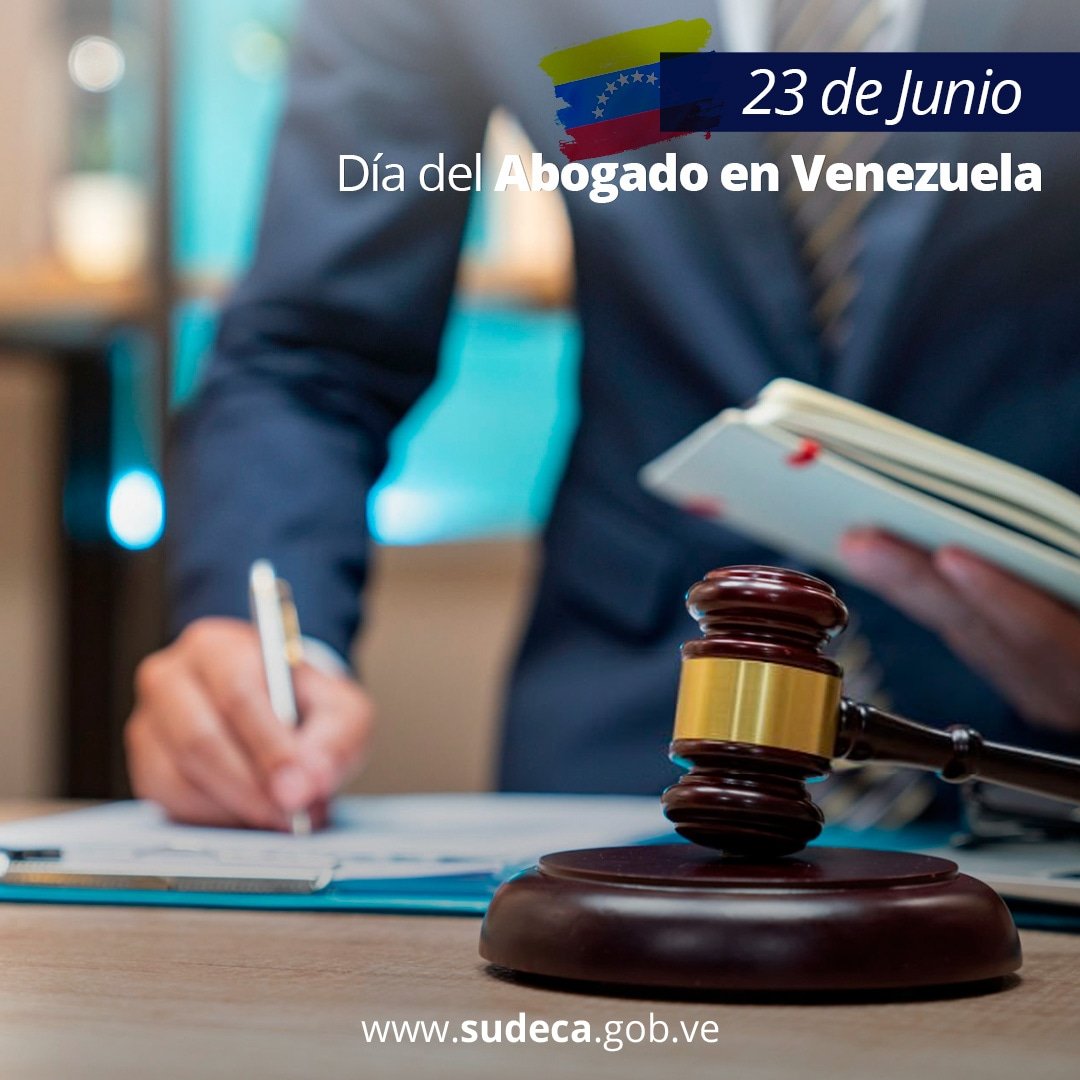 sudeca_ve's tweet photo. Hoy 23 de junio, reconocemos la valiosa labor de los abogados venezolanos, defensores de la justicia y el cumplimiento de las leyes de la república.

¡Feliz Día del Abogado! ⚖️🇻🇪

#DiadelAbogado
#Sudeca https://t.co/5MLosmCCxG